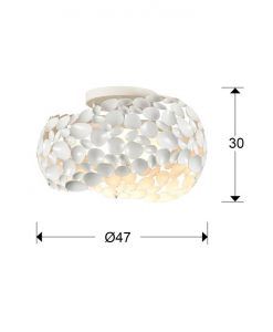 47 cm Ø blanc NARISA G9 plafonnier tailles