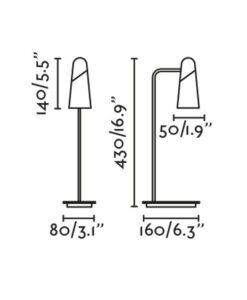 Lampe de table LED LAO noire minimaliste - M2