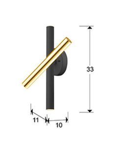 Applique 3 lumières LED noir et or VARAS dimmable - 3