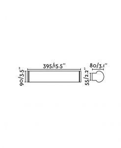 Dimensions applique salle de bain chrome 12W DANUBIO LED