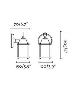 Dimensions de l'applique classique brune DADO
