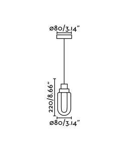 Dimensions de la suspension de salle de bains BRUME LED finition bronze