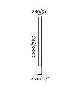 Dimensions du lampadaire à LED GROP gris foncé