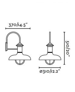 Grande applique ESTORIL brun rouille tailles