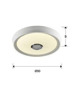 JAZZ plafonnier blanc à LED avec haut-parleur Ø 50 cm taille