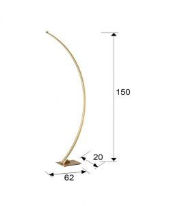 Lampadaire ARCUS LED design finition or Dimensions de la LED