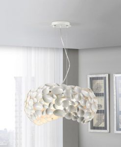 Lampe 47 cm Ø blanc NARISA G9 ambiance