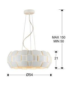 Lampe 54 cm Ø blanc cassé mat QUIOS E27 tailles