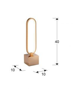 Lampe à poser finition or rose COLETTE LED mesures