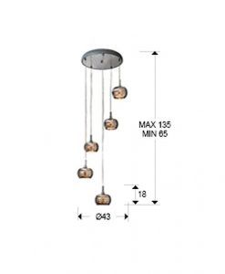 Lampe de plafond 5 lumières ARIÁN dimmable ambient Measures