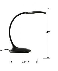 Lampe de studio à LED noire SCOOP mesures