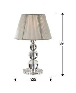 Lampe de table argentée MERCURY mesures
