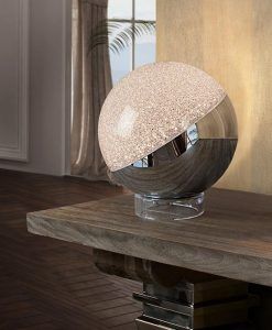 Lampe de table LED chrome SPHERE détails 2