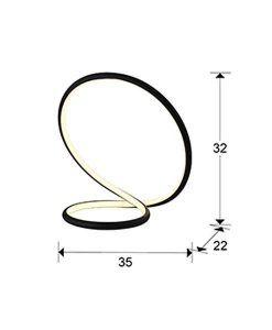 Lampe de table LED noire à gradation INFINITO mesures