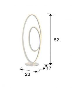 Lampe de table LOOP LED blanche mesures
