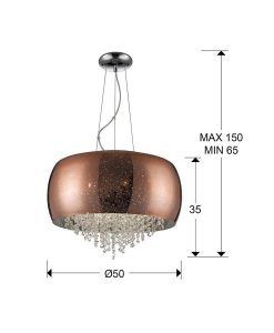 Lampe pendante 50 Ø cuivre CAELUM tailles
