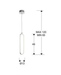 Lampe pendante finition chromée COLETTE des LED dimensions