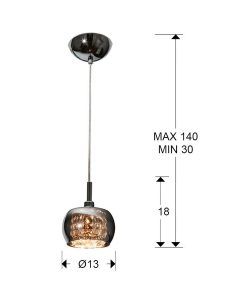 Lampe suspendue 1 lumière Mesures ARIÁN