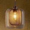 Lampe suspendue couleur chocolat et verre Ø 20 cm FOX