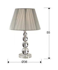 Lampe de table argentée MERCURY mesures