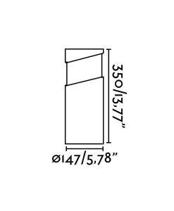 Mesures de la balise sur le mur en ciment gris clair de 35 cm de hauteur BLOC