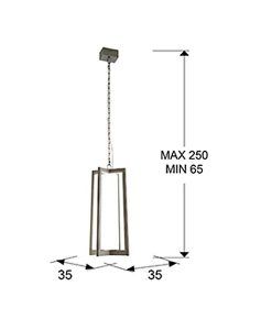 Mesures de la lampe KUMA LED en acier poli