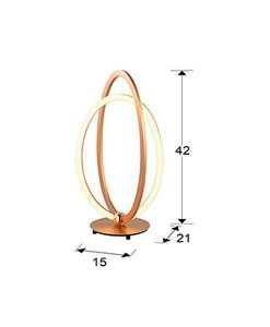 OCELLIS lampe de table or rose mesures LED