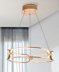 Pendentif 47 cm Ø finition or rose COLETTE LED ambience 2