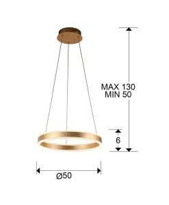 Pendentif LED or HELIA Ø50 tailles