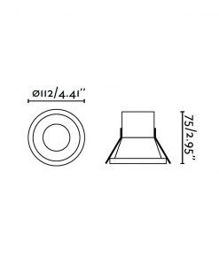 Petit downlight encastré LED SON lumière chaude 8W dimensions