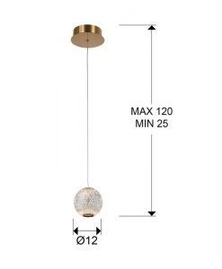 Plafonnier 1 lampe LED 12cm Ø or Dimensions AUSTRAL