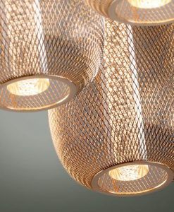 Plafonnier 3 lumières dimmable chrome et or MICRON détails 2