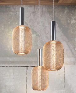 Plafonnier 3 lumières dimmable chrome et or MICRON détails 3