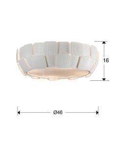 Plafonnier blanc cassé mat 46 cm Ø QUIOS E27 tailles