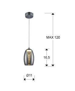 Plafonnier LED 1 lumière NEBULA dimensions