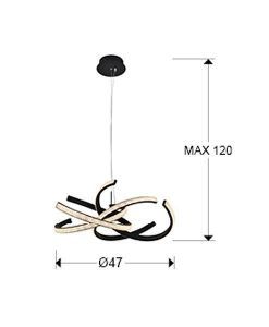 Plafonnier LED noir Ø 60 RING II tailles