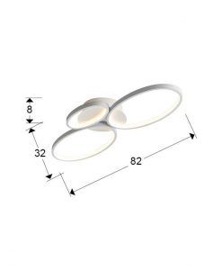 SIOS blanc plafonnier 3 anneaux LED dimensions