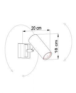 Applique blanche orientable DIREZIONE dimensions