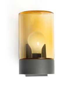 Applique KILA gris foncé et verre ambré 2