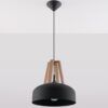 Lampe noire et bois CASCO