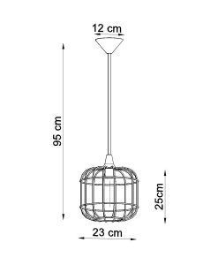 Lampe pendante acier noir 25 cm Ø CELTA dimensions