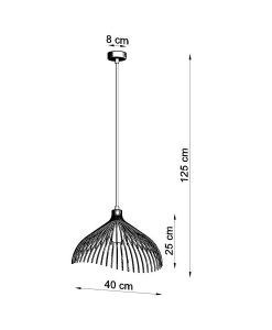 Lampe pendante en acier noir UMB dimensions