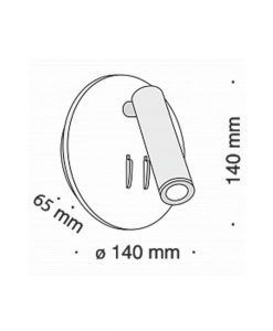 LOS 176 Applique noire à deux lumières dimensions