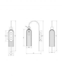 Applique ANTIC en or et verre opale mesures
