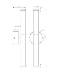 Applique murale AXIS LED 10W or mesures