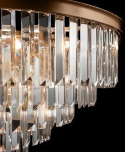 Lampe 16 lumières or et cristal Ø 80 cm REVERO 2