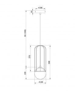 Lampe blanche et or Ø 12 cm TELFORD mesures