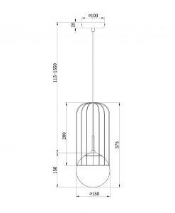 Lampe blanche et or Ø 15 cm TELFORD mesures