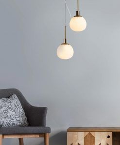 Lampe en or et verre Ø 15 cm ERICH ambiance