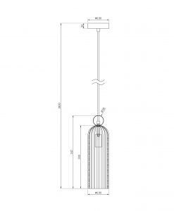 Lampe en verre doré et cognac ANTIC mesures